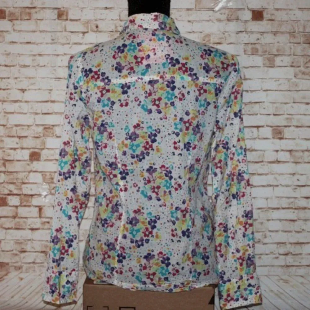 Justice Floral Button Up Top Size 18